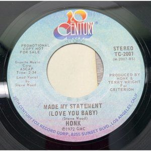 Honk Pipeline Sequence Made My Statement 45 Rock Vinyl Record Promo TC 2007